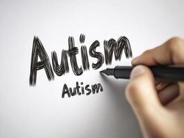 Handwriting depiction of autism awareness in an artistic style photo