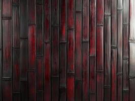 Decorative bamboo wall with rich red and black tones in modern design photo
