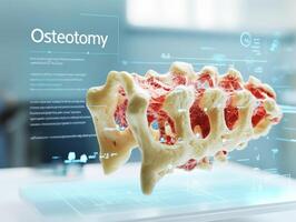 Osteotomy procedure visualization showcasing spinal structure and surgical techniques in a modern medical setting photo