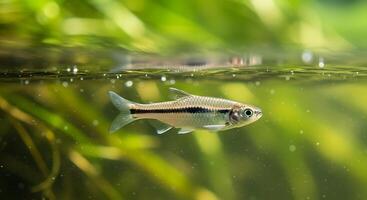 A small fish swimming in the water photo