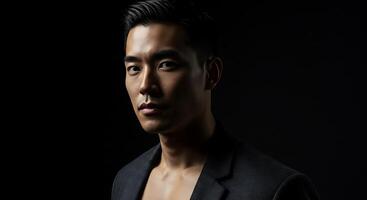 A man in a suit and shirt looking at the camera photo