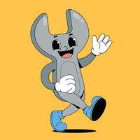 A cartoon character of a wrench running vector