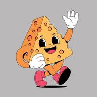 A cartoon character of a piece of cheese running vector