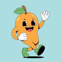 An orange character running with a smile on his face vector