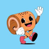 A cartoon character running with a roll of dough vector