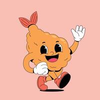 A cartoon character running with a fish tail vector