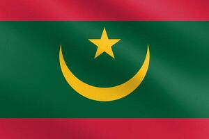 Flag of Mauritania with paper texture and light vector