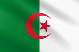 Flag of Algeria with paper texture and light vector