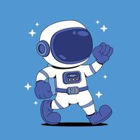 An astronaut running in space vector