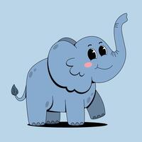 An elephant with a pink nose and a big trunk vector