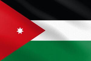 Flag of Jordan with paper texture and light vector