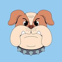 An illustration of a bulldog with spikes on its head vector