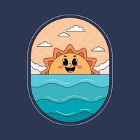 Sun in the ocean by joshua klein vector