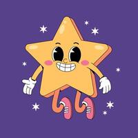 A cartoon star character with a smile on its face vector