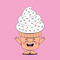 An ice cream cone with sprinkles on it vector