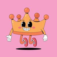 A cartoon character wearing a crown and running vector