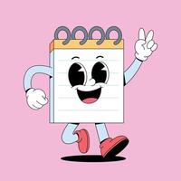 A cartoon character running with a notepad vector