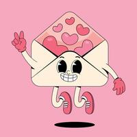 An envelope with a heart on it and a hand vector