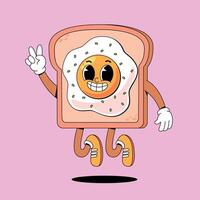An image of toast with an egg on it vector