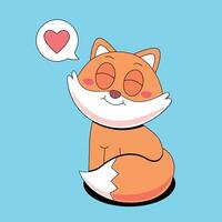 A cartoon fox with a heart and speech bubble vector