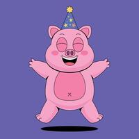Happy pig by jimmyjimmy vector