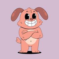 A cartoon dog with a smile on its face vector