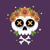 Day of the dead skull by joshua mcclure vector