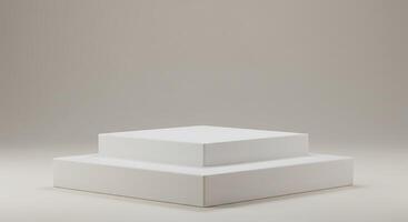 White pedestal on a plain background 3d render photo
