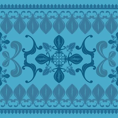 Visual Elegance Fine Art Scroll Embroidery Ornament Petals Blooming Exquisite Pattern Border Seamless Striped Elegance Luxury Deluxe Medieval Mythology Style for Decoration Scarf Curtain Royal Apparel