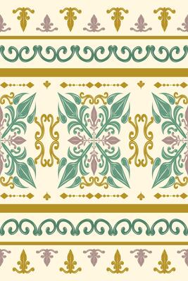 Ancient Greek Byzantine Babylon Inspired Luxury Detailed Royal Golden Motif Elegance Pattern with Hand Drawn Scroll Ornament Light Beige Background Beautiful Ikat Floral Embroidery Wallpaper Ceramics