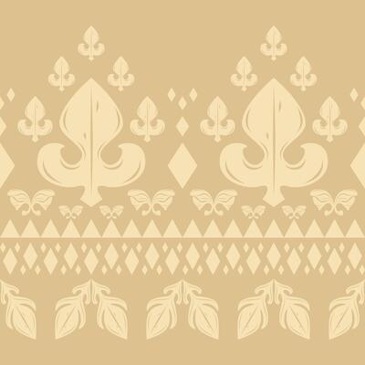 Ancient Fleur de lis Coffee Tone Of Ornament Striped Pattern. Elaborate Luxury Vintage Chevron Medieval Style. Elegance Decoration for Border Interior Wallpaper Tiles Branding Wedding Frame Silk Lace