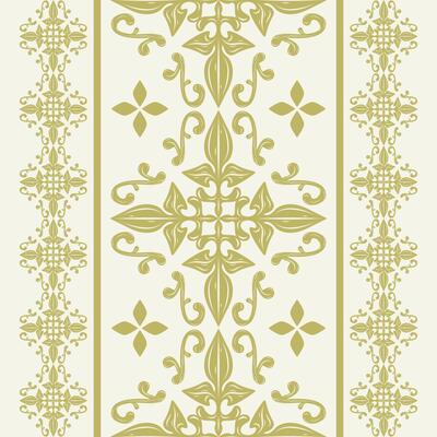 Classy Glamorous Large and Small Delicate Florals Baroque Style Border Striped Pattern with Golden Ornament Royal Design for All Luxury Stuff Decorate Silk Fabrics Carpet Interior Wallpaper Lace Ikat