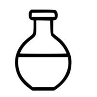 Outline Laboratory Flask Science Experiment Icon Shape vector