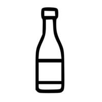 Outline Simple Wine Bottle Icon Silhouette Design vector