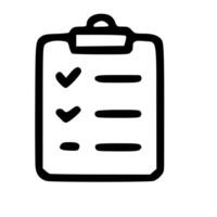Outline Handdrawn Checklist Sign Icon for Task Management vector