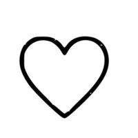 Simple Handdrawn Heart Shape Outline Symbol Icon vector