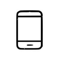 Simple Outline Handdrawn Smartphone Device Icon Symbol vector
