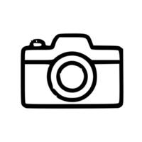 Outline Handdrawn Camera Icon Design Element vector