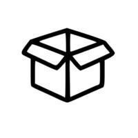 Handdrawn Open Cardboard Box Delivery Packaging Icon vector