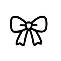 Simple Outline Ribbon Bow Decorative Icon Illustration vector