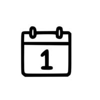 Handdrawn Simple Calendar Date Schedule Graphic Icon vector