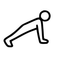 Minimalist Line Art Person Doing Plank Exercise Icon vector