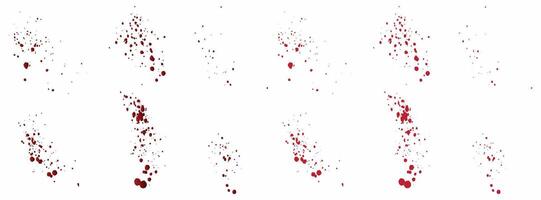 Set of bloodstain gradient red blood background vector