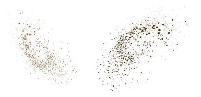 Editable cocoa or chocolate dust particles powder splash isolated background illustration vector