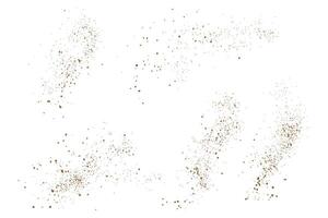 Cinnamon or cocoa coffee color flying grunge texture isolated realistic splash background set vector