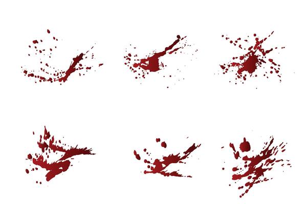 Splatter set of realistic gradient red blood background