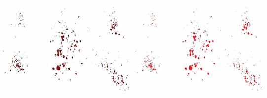 Set of bloodstain dripping gradient red blood splash background vector