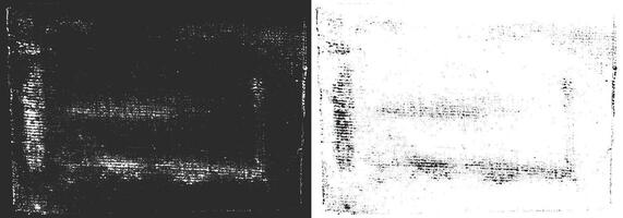 Set of grunge texture black and white square frame scratches style illustration background vector