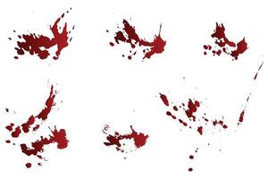 Gradient splat red blood splatter grunge background set vector
