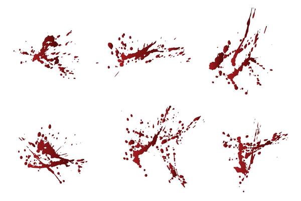 Set of gradient red blood paint ink splatter illustration